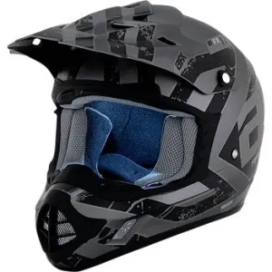 AFX FX-17 Off Road Helmet Attack Graphic Matte Black Frost Gray
