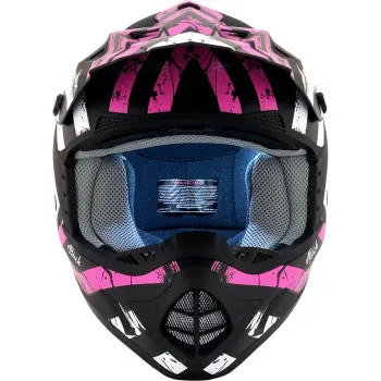 AFX FX-17 Off Road Helmet Attack Graphic Matte Black Fuchsia