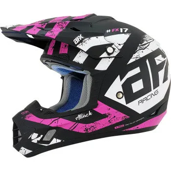 AFX FX-17 Off Road Helmet Attack Graphic Matte Black Fuchsia