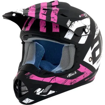 AFX FX-17 Off Road Helmet Attack Graphic Matte Black Fuchsia