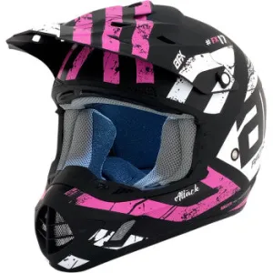 AFX FX-17 Off Road Helmet Attack Graphic Matte Black Fuchsia