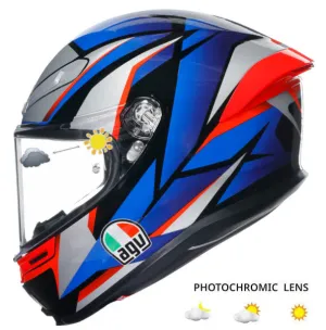 AGV K6 S Full Face Helmet Slashcut Black/Blue/Red Photochromic Shield