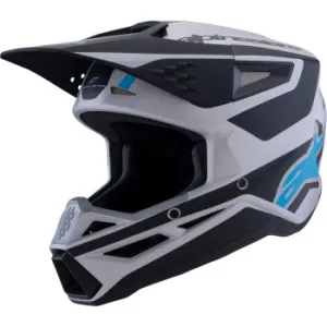 Alpinestars SM3 Off Road Helmet Heat Matte Silver/Blue/Black
