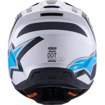 Alpinestars SM3 Off Road Helmet Heat Matte Silver/Blue/Black