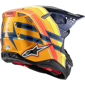 Alpinestars Supertech M10 Off Road Helmet TLD Edition 25 MIPS Gloss Dark Blue/Orange/Yellow/Fluo Red