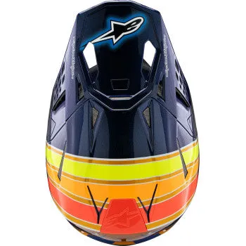 Alpinestars Supertech M10 Off Road Helmet TLD Edition 25 MIPS Gloss Dark Blue/Orange/Yellow/Fluo Red