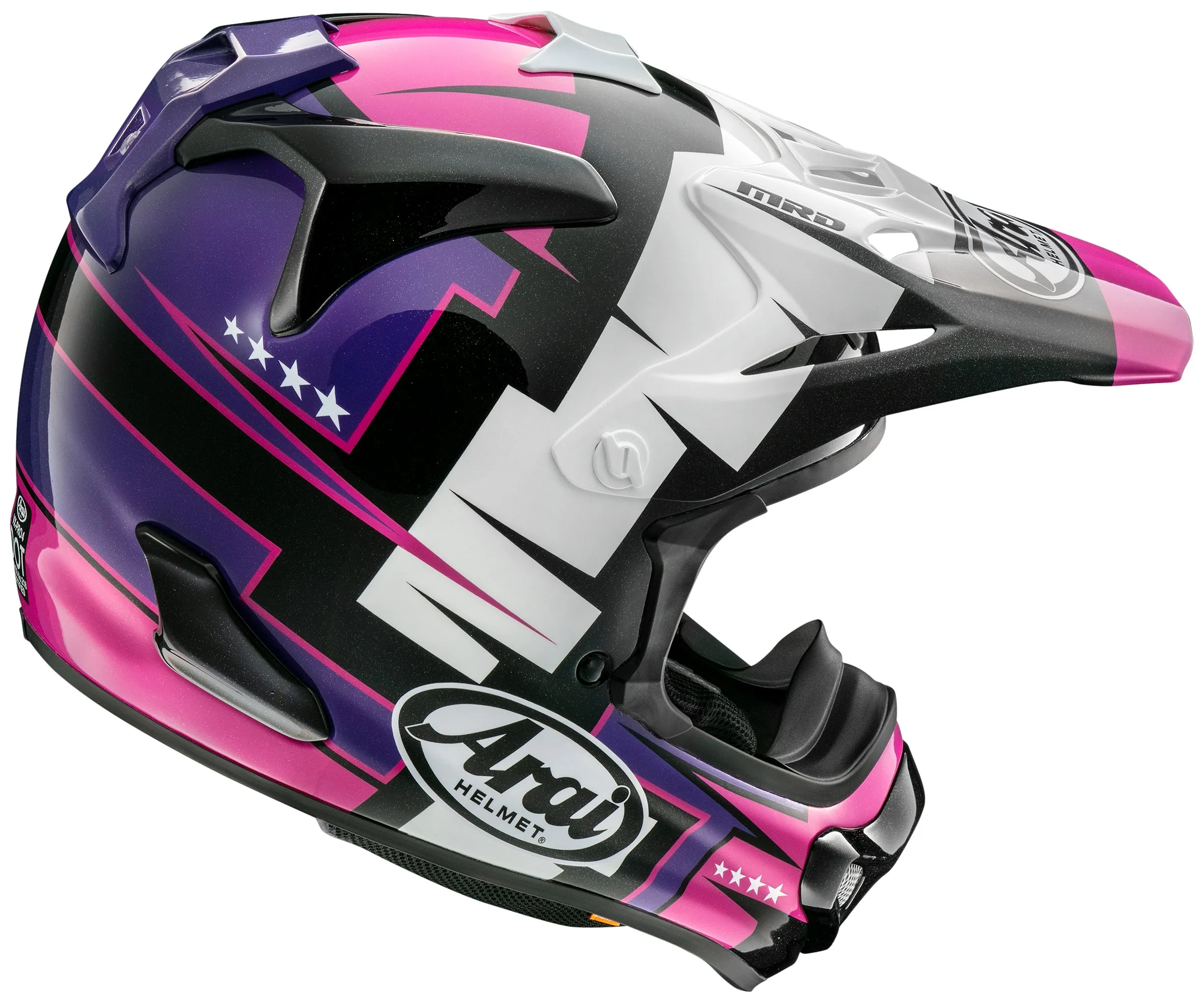 Arai VX Pro 4 Off Road Helmet Battle Graphic Purple
