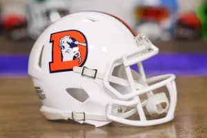 Denver Broncos Riddell Speed Mini Helmet - Snowcapped Alternate