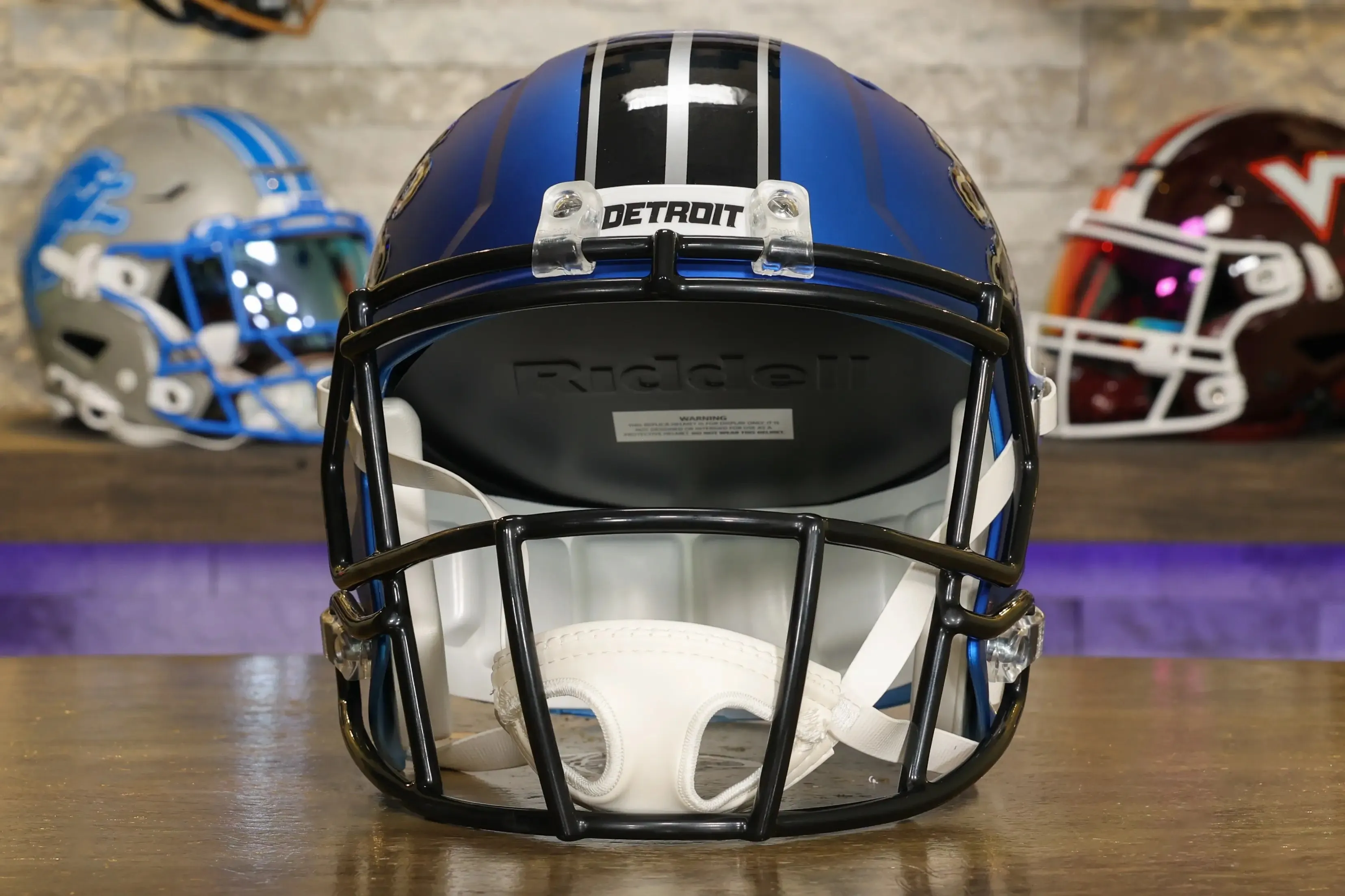 Detroit Lions Riddell Speed Display Helmet - Motor City Muscle Alternate - OPEN BOX