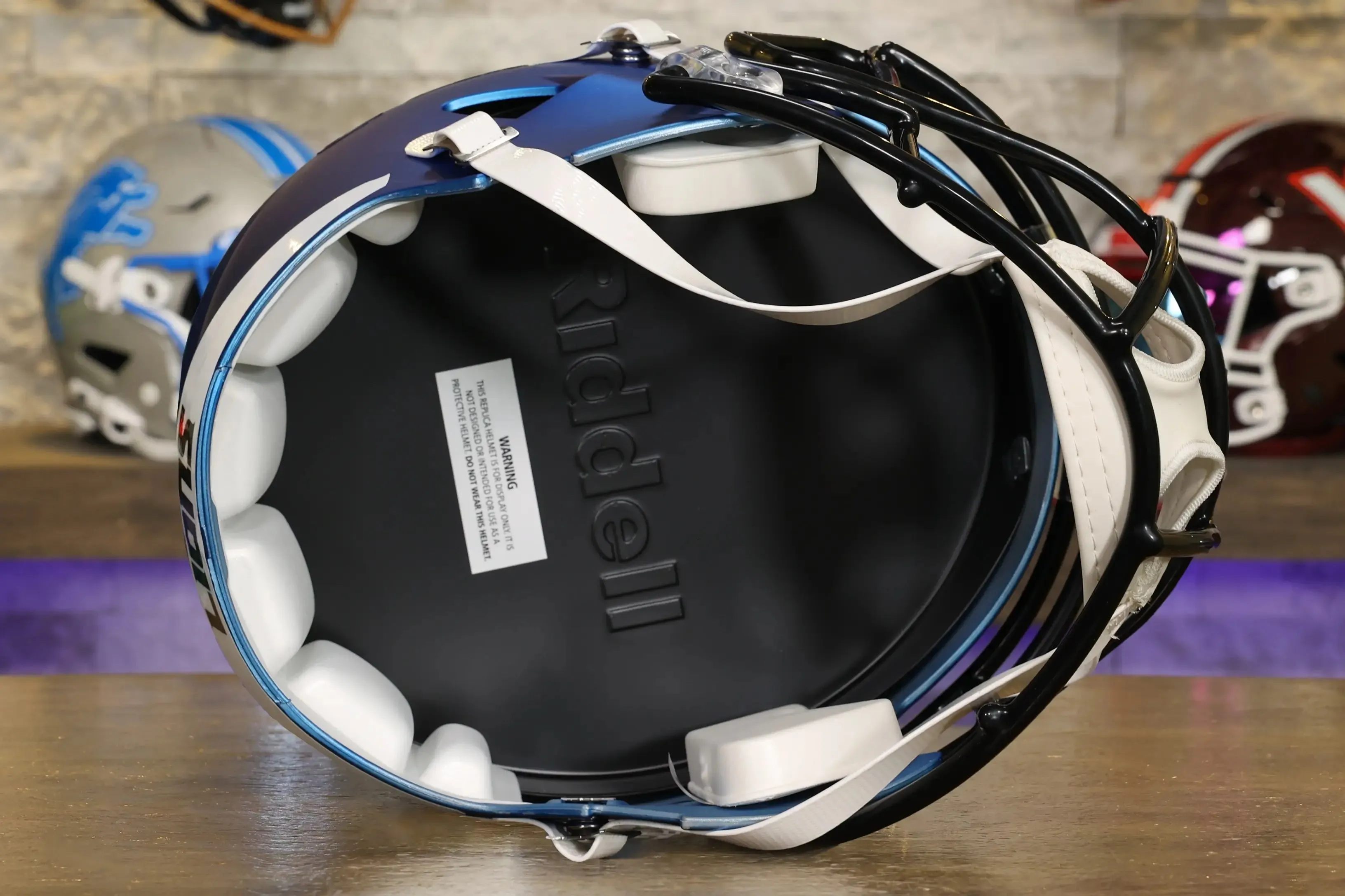 Detroit Lions Riddell Speed Display Helmet - Motor City Muscle Alternate - OPEN BOX