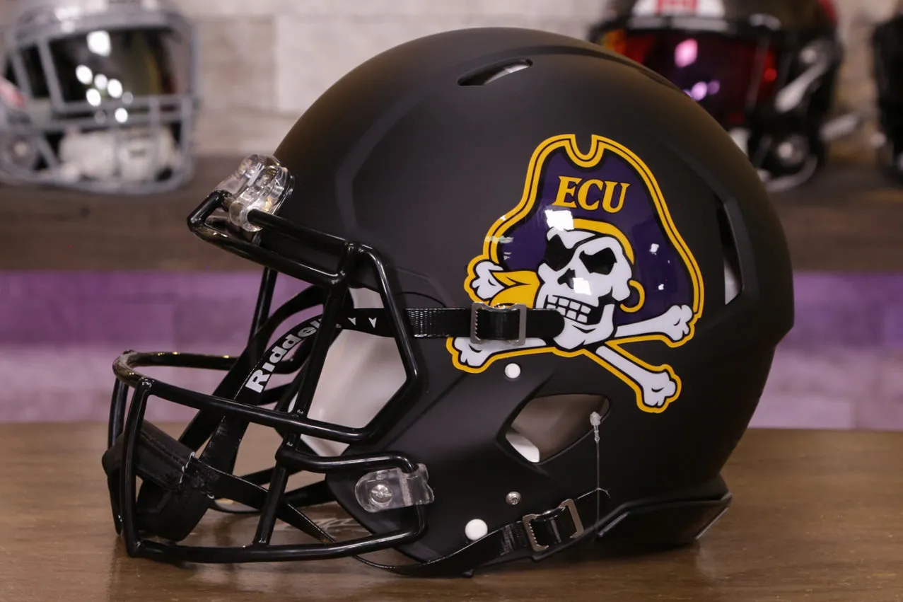 East Carolina Pirates Riddell Speed Authentic Helmet - Matte Black