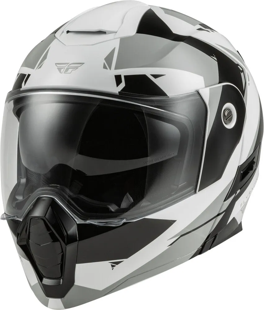 Fly Racing Odyssey Modular Helmet Summit Black White Grey Size Medium