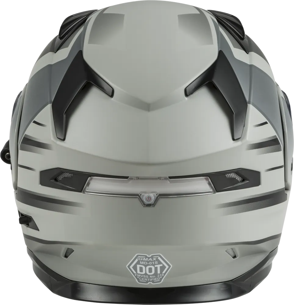 Gmax MD-01S Snow Helmet Descendant Matte Gray Silver Electric Shield and Dual Lens