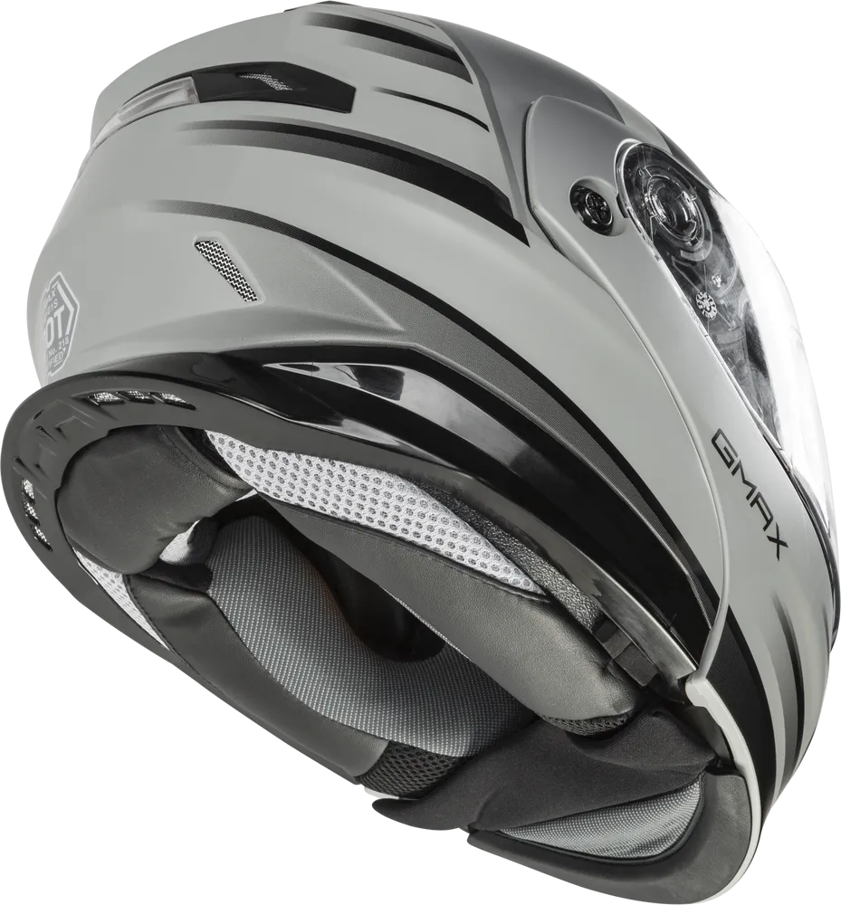 Gmax MD-01S Snow Helmet Descendant Matte Gray Silver Electric Shield and Dual Lens