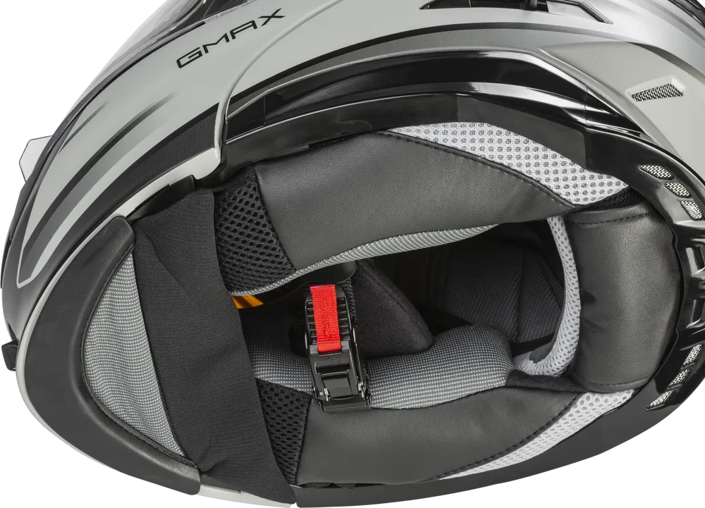 Gmax MD-01S Snow Helmet Descendant Matte Gray Silver Electric Shield and Dual Lens
