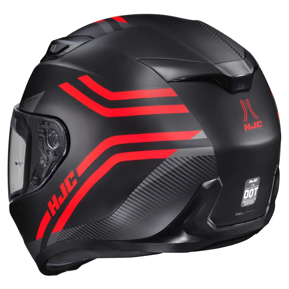 HJC i10 Full Face Bluetooth Helmet Strix Graphic MC1SF Red