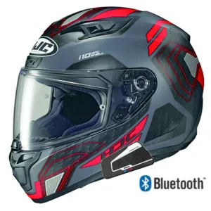 HJC i10 Full Face Blutooth Helmet Sonar Graphic MC1SF Red