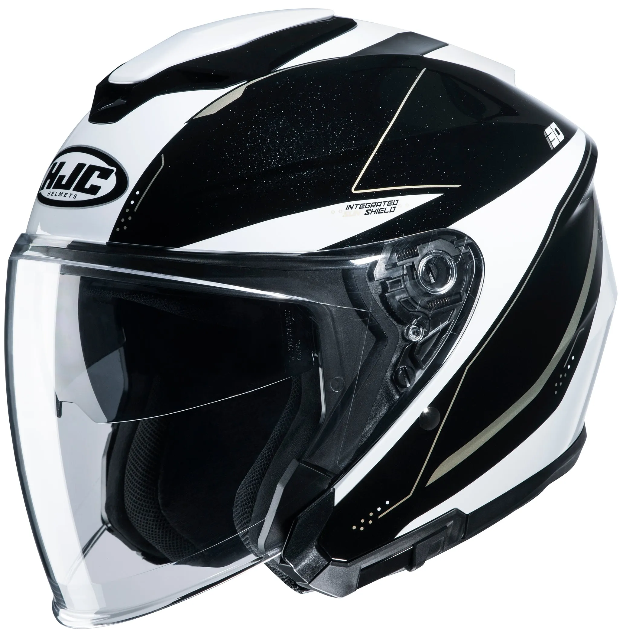 HJC i30 Open Face Helmet Slight Graphic MC-9 White
