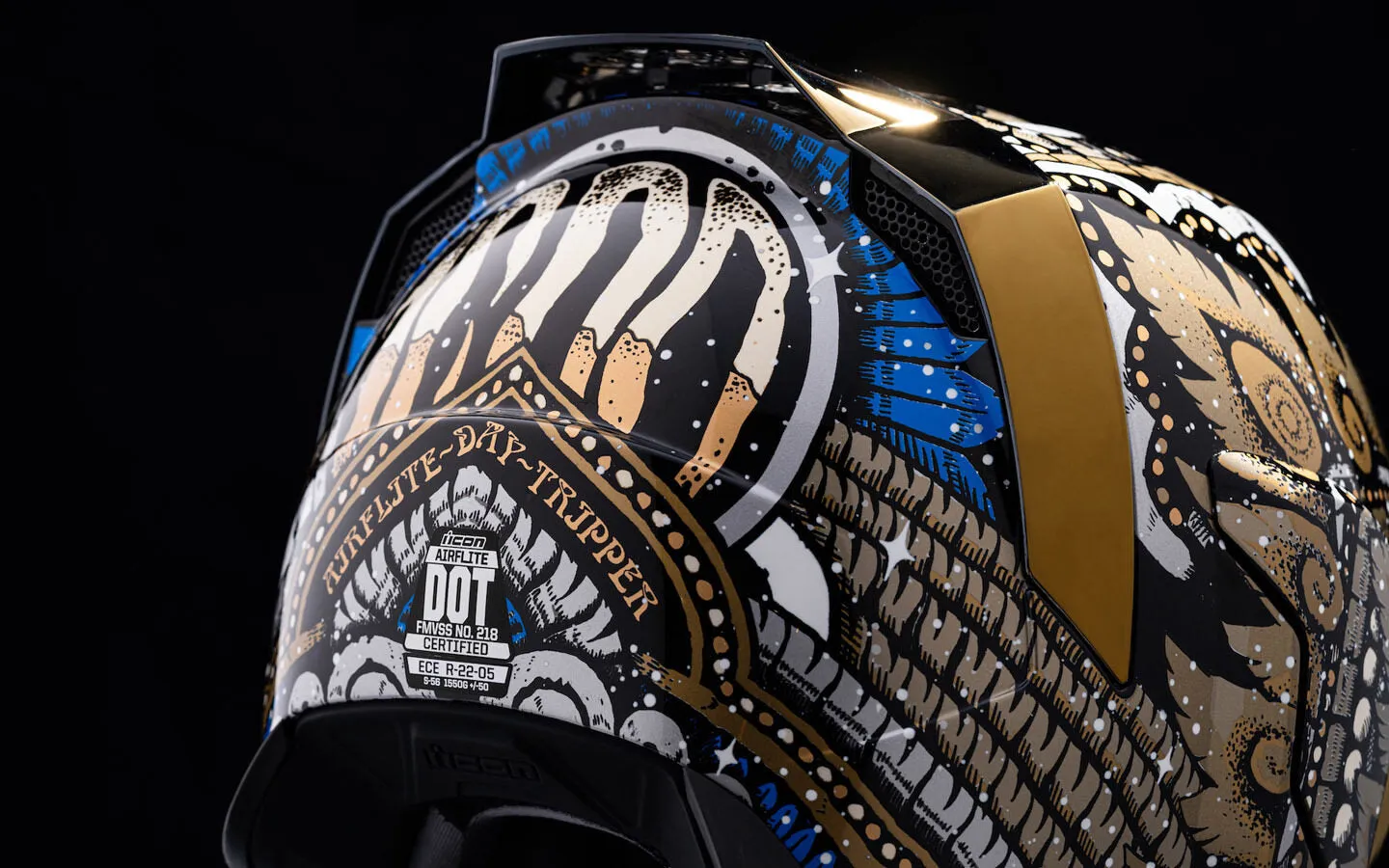 Icon Airflite Day Tripper Graphic Gold Full Face Helmet
