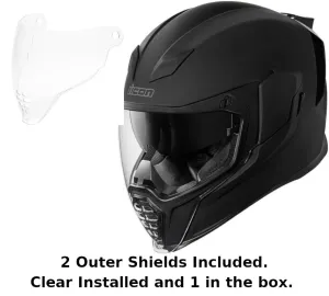 Icon Airflite Full Face Helmet Rubatone 2 Clear Shields