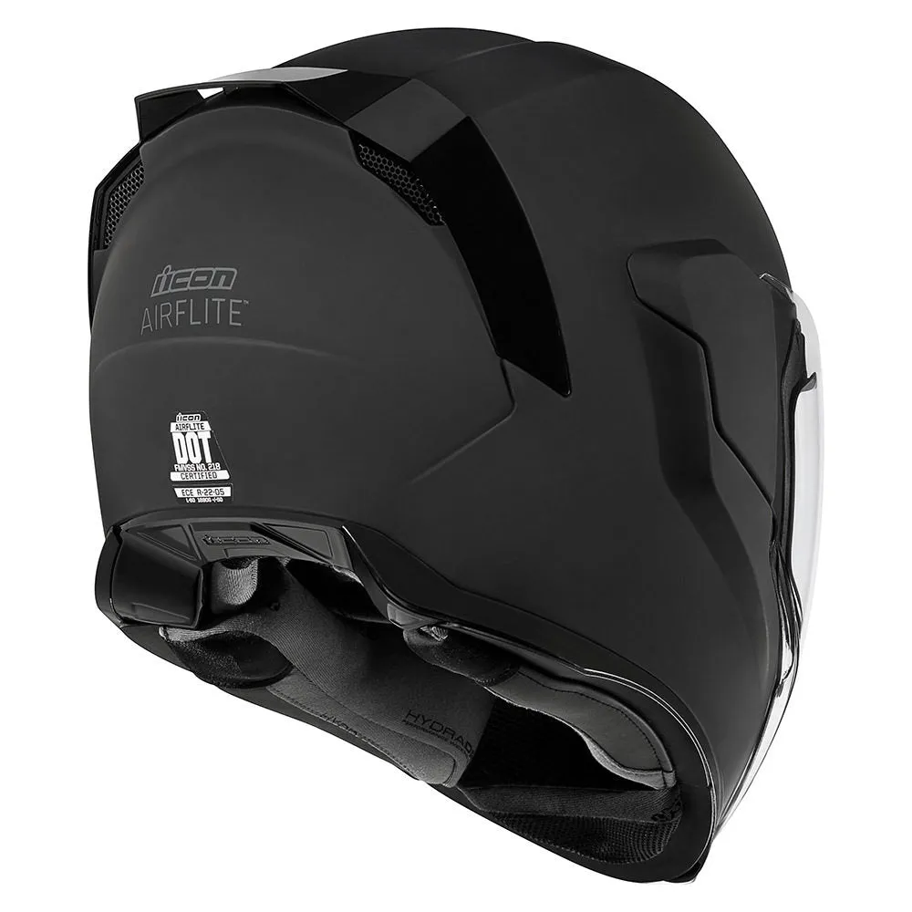 Icon Airflite Full Face Helmet Rubatone Silver Mirror Shield