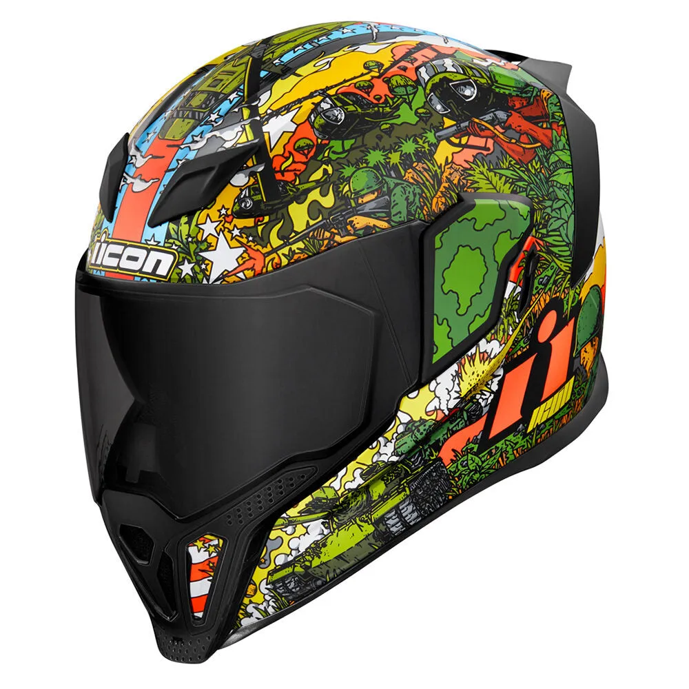 Icon Airflite Groundpounder Graphic Green Full Face Helmet