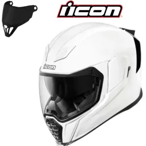 Icon Airflite Helmet Gloss White 2 Shields