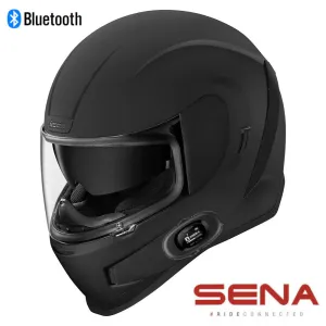 Icon Airform Full Face Bluetooth Helmet Matte Black Sena 5R Lite