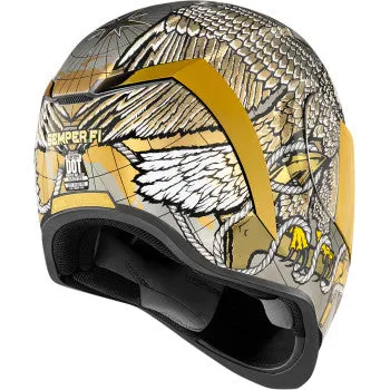 Icon Airform Full Face Bluetooth Helmet Semper Fi - Gold