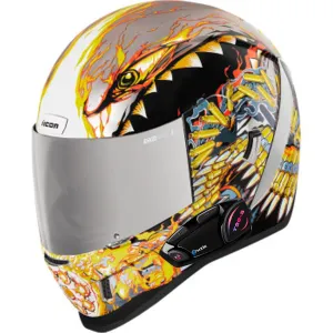 Icon Airform Full Face Bluetooth Helmet Warthog Silver
