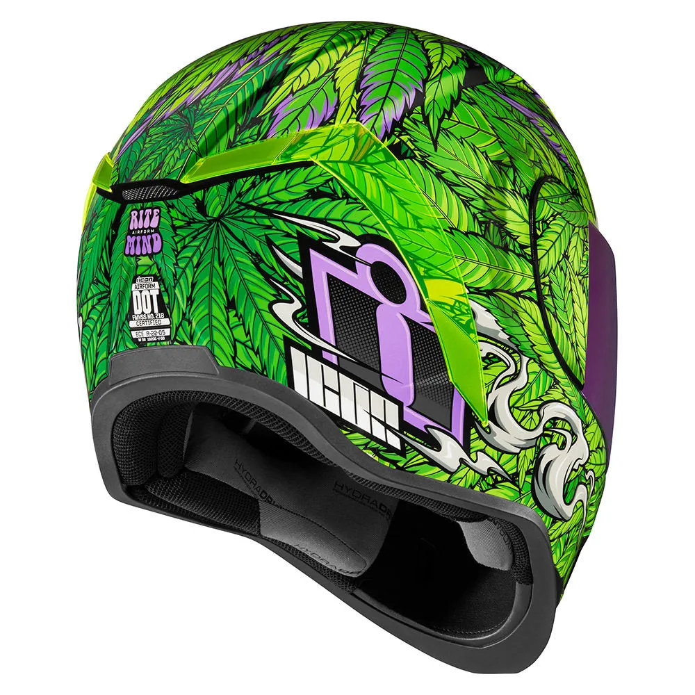 Icon Airform Ritemind Glow Green Full Face Bluetooth Helmet