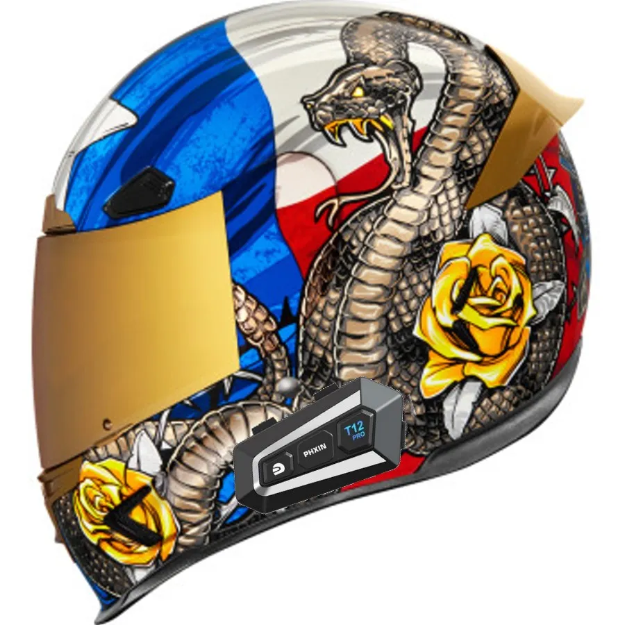 Icon Airframe Pro Full Face Bluetooth Helmet Tejas Libre Glory