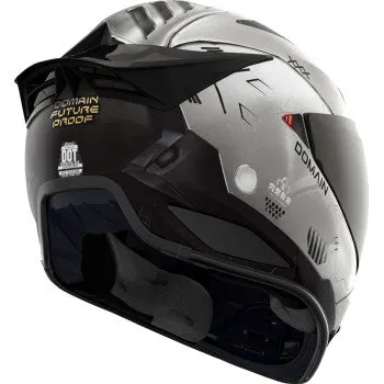 Icon Domain Full Face Bluetooth Helmet Future Proof Gray