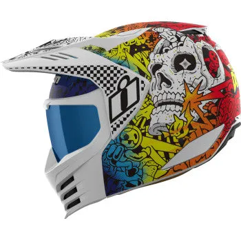 Icon Elsinore Bluetooth Helmet Elsinore Helmet Doodle 3 White