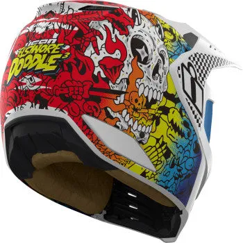 Icon Elsinore Bluetooth Helmet Elsinore Helmet Doodle 3 White
