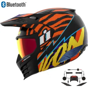 Icon Elsinore Bluetooth Helmet Rad Dawn Orange In-Helmet Communicator Installed