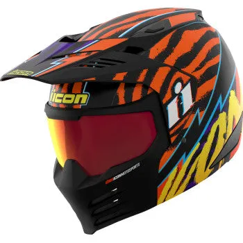 Icon Elsinore Bluetooth Helmet Rad Dawn Orange In-Helmet Communicator Installed