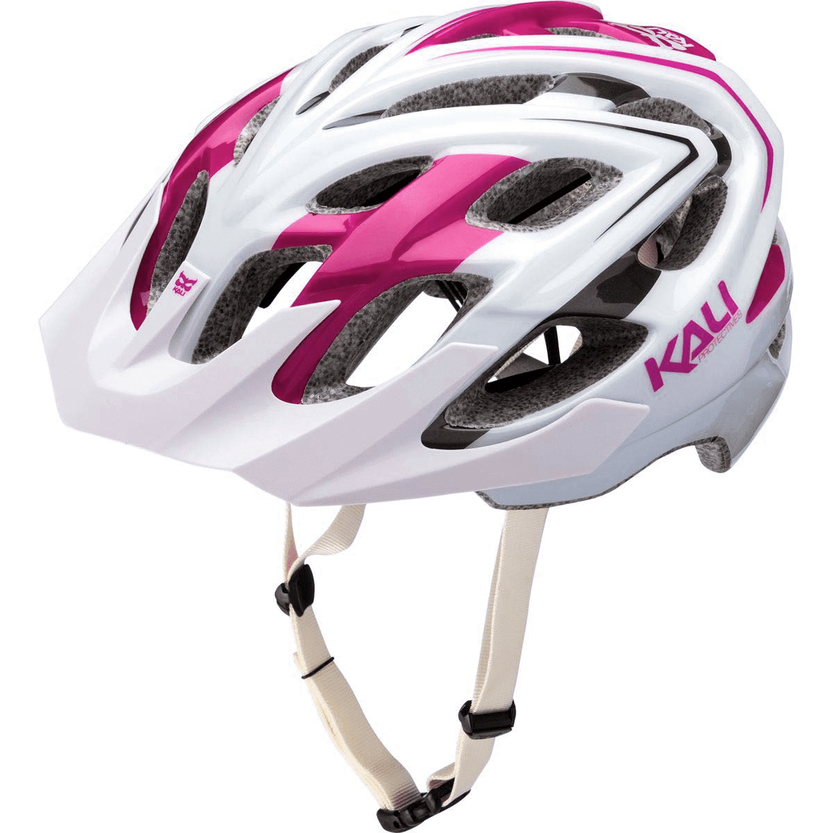 Kali Chakra Plus Reflex MTB Helmet - Matt White-Pink