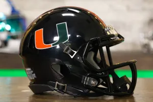 Miami Hurricanes Riddell Speed Mini Helmet - Gloss Black