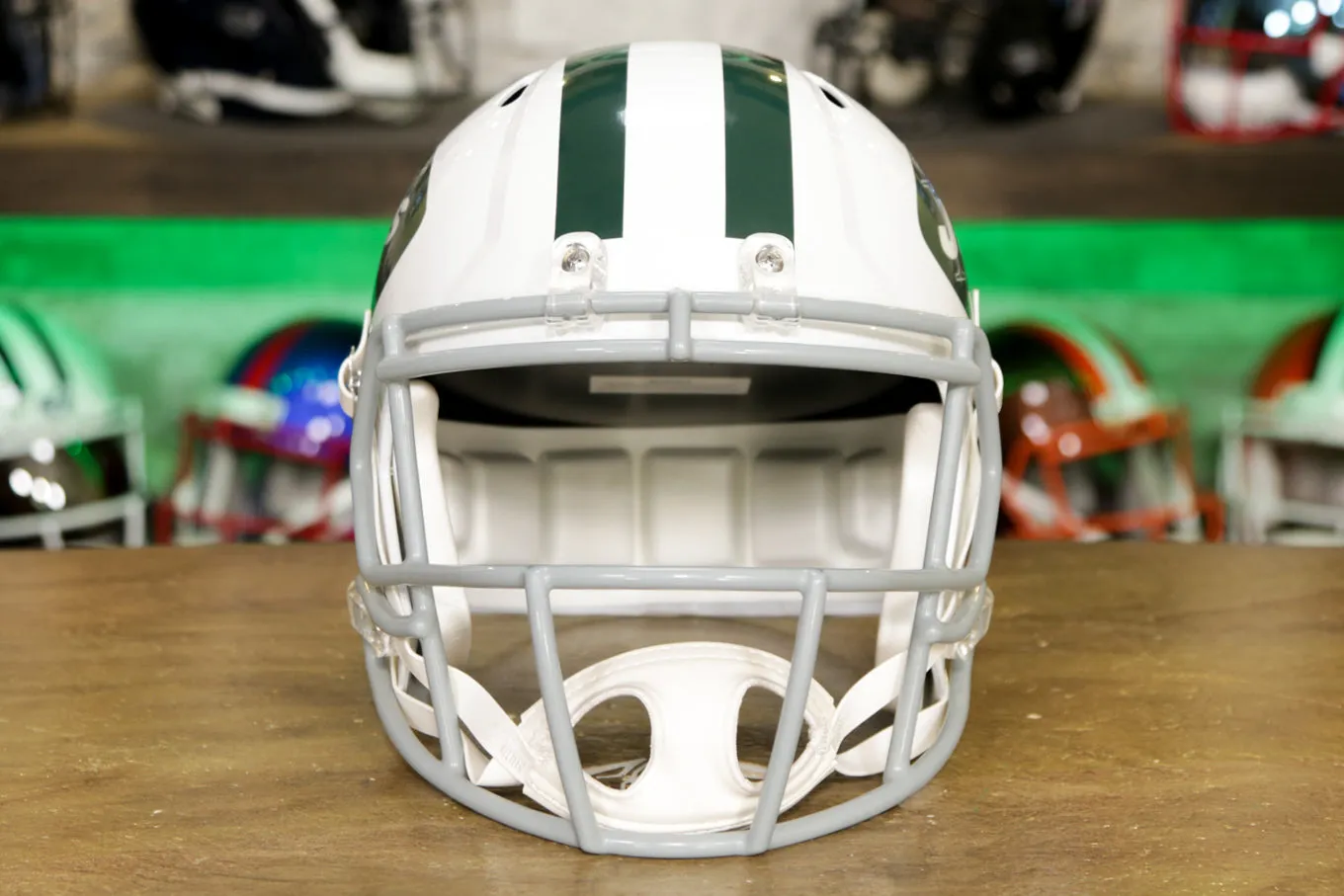 New York Jets Riddell Speed Display Helmet - 1965-1977 Throwback