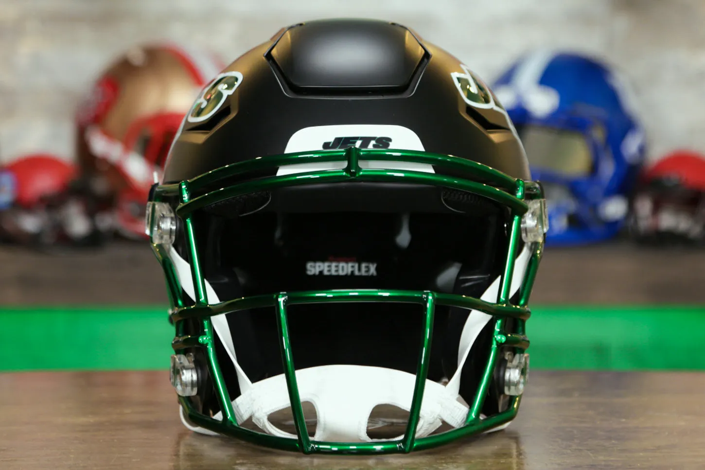 New York Jets Riddell SpeedFlex Helmet - Stealth Black Alternate