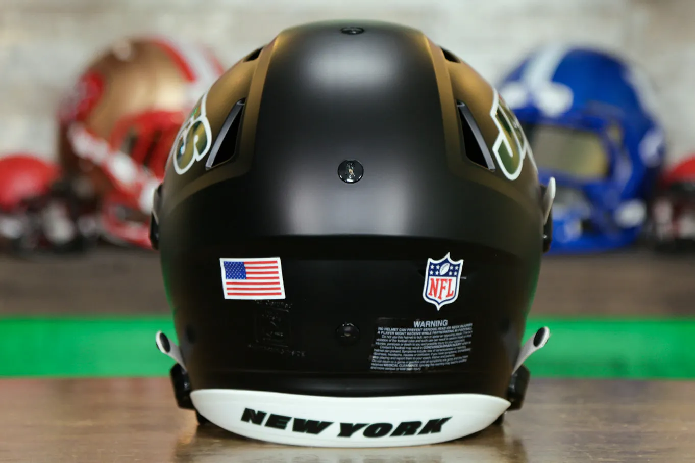 New York Jets Riddell SpeedFlex Helmet - Stealth Black Alternate