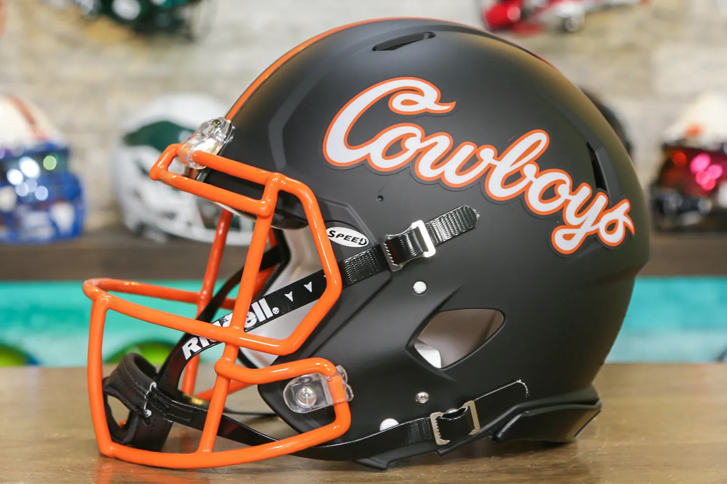 Oklahoma State Cowboys Riddell Speed Authentic Helmet - Matte Black