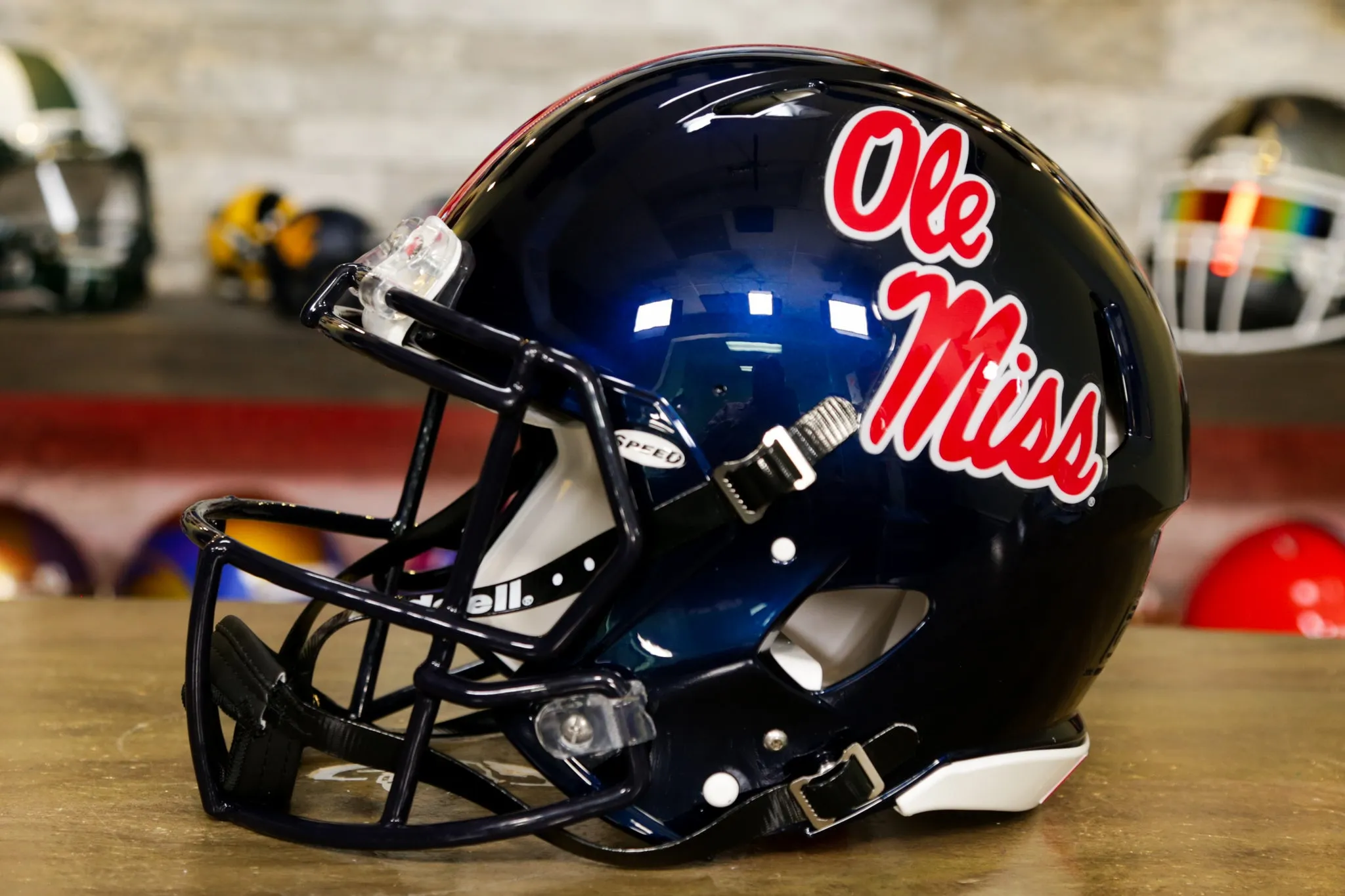 Ole Miss Rebels Riddell Speed Authentic Helmet - Navy