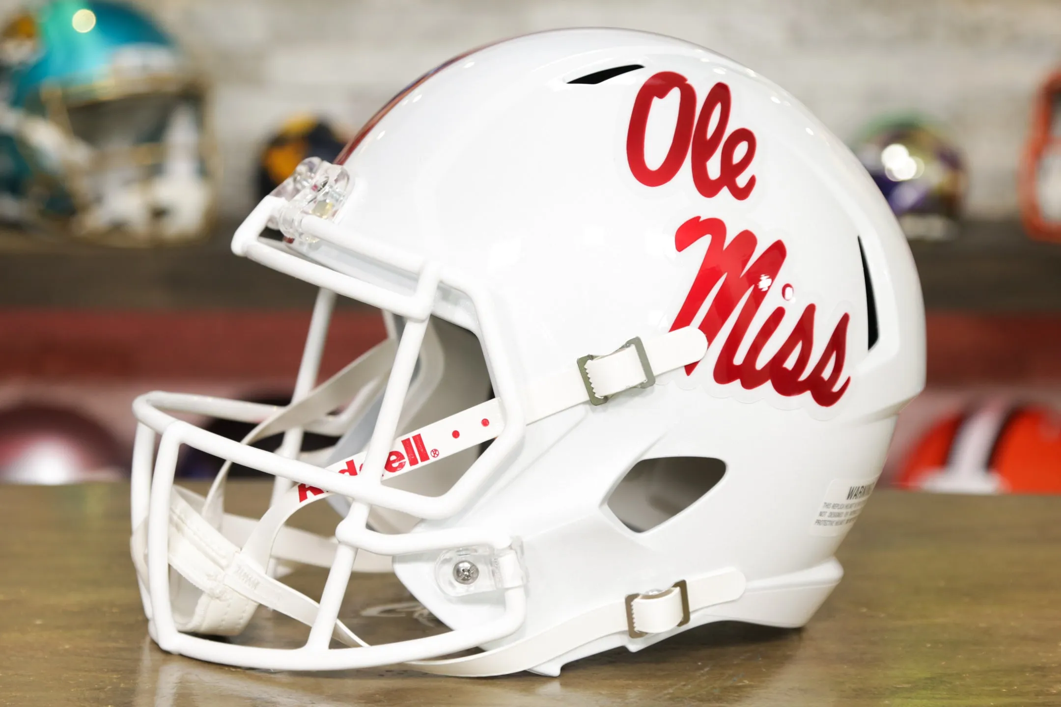 Ole Miss Rebels Riddell Speed Display Helmet - White