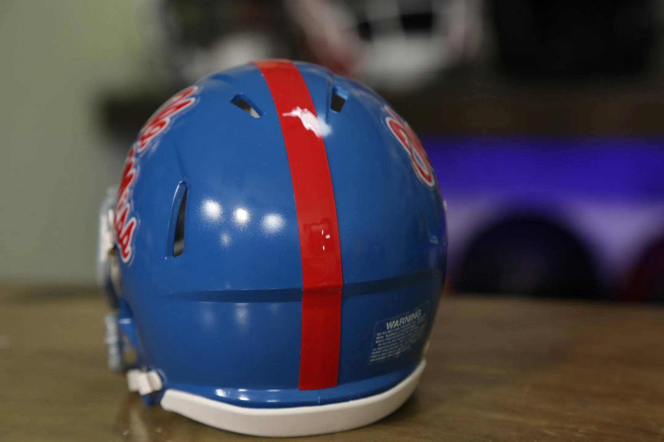 Ole Miss Rebels Riddell Speed Mini Helmet - Powder Blue