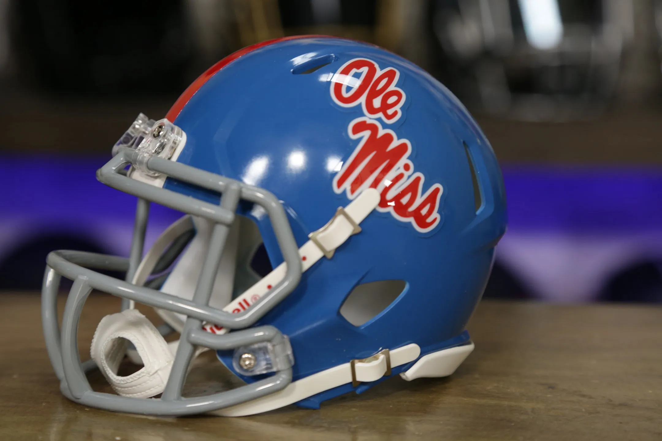 Ole Miss Rebels Riddell Speed Mini Helmet - Powder Blue