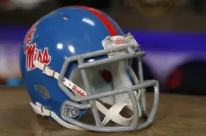 Ole Miss Rebels Riddell Speed Mini Helmet - Powder Blue