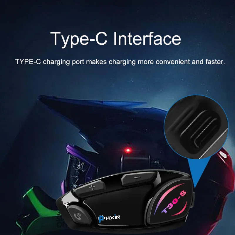 PHXIN T30 Bluetooth Intercom Single Waterproof