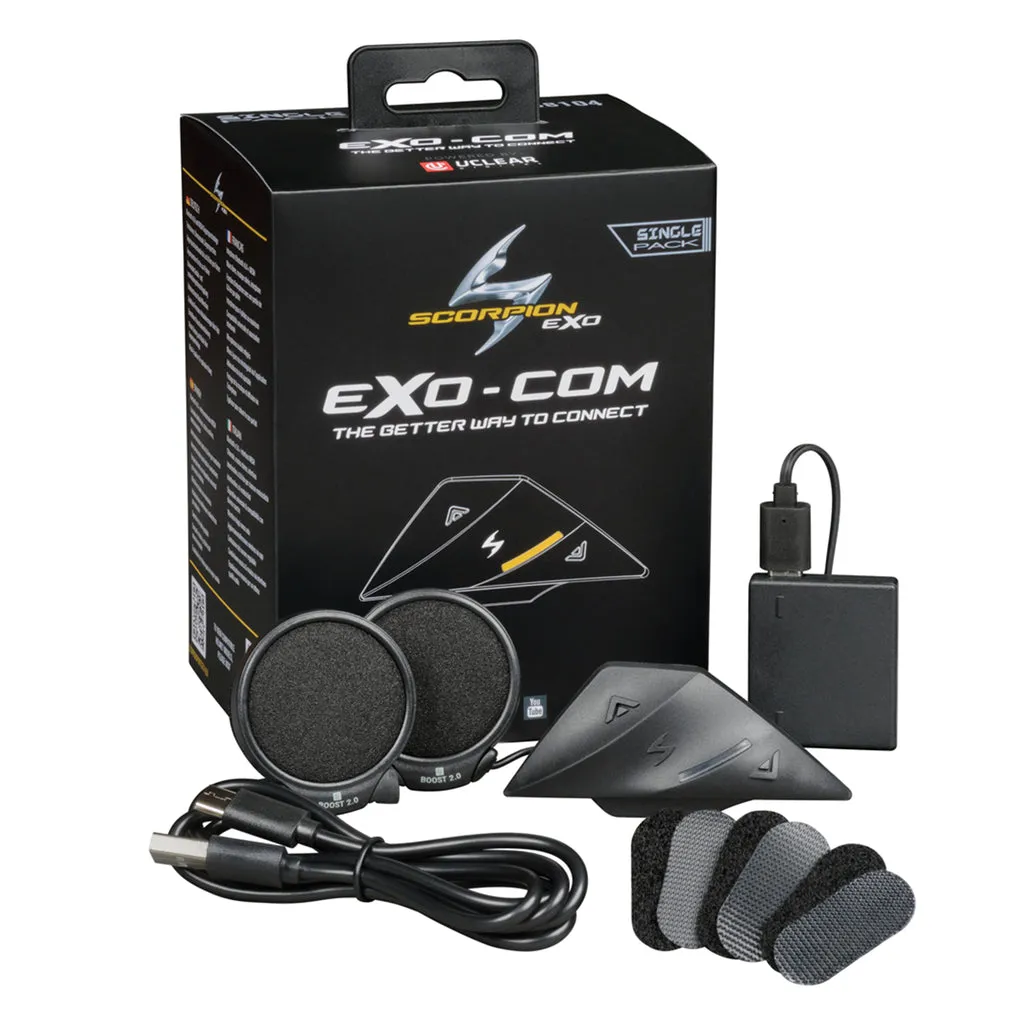 Scorpion EXO-AT960 Dual Sport Modular Helmet Gloss Black EXO-Com Kit